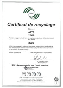 Certificat de recyclage